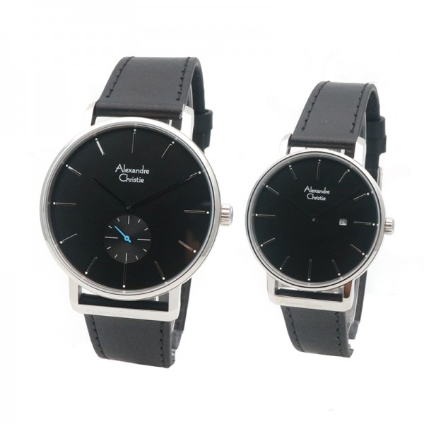 Alexandre Christie AC 8572 Silver Black Couple